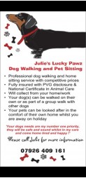 Julie's Lucky Pawz Dog Walking  and Pet Sitting Service 